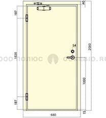 Схема двери ДПМ-В-01 EI 60 700х2100
