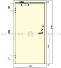 Схема двери ДПМ-В-01 EI 60 900х1800